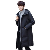 COSYEVNO 긴 남자 후드 오리 다운 박제 코트