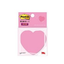 포스트잇 강한점착용 다이컷 노트 76 x 76 mm, 하트, 5개