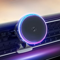 헤몬 SODIC 맥세이프 차량용 고속 무선충전 거치대, RGB, 블랙