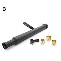 유니버설 크롬 빈티지 머플러 오토바이 테일 파이프 머플러 배기 파이프 머플러 소음기 할리 크루즈 프린스 레인저 modi, 페인팅 블랙 b