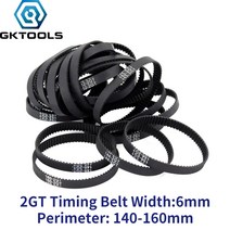 gktools c-3 3d 프린터 부품 gt2 6mm 폐쇄 루프 고무 타이밍 벨트 2gt 길이 140 142 144 146 148 150 152 154 156 158 160mm, 2gt156