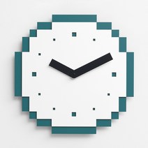 EMITDOOG 펀치 프리 크리에이티브 픽셀 벽시계 거실 장식 시계 광산 세계 레고 시계, 푸른_16인치