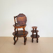 빈티지 호족반 꽃모양 개다리소반 미니 전통 원목 찻상 과일 상 소반 다과상 사이즈별 모음, 1호(20cm)