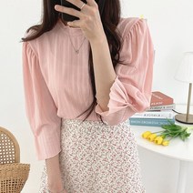 작은방 DPM 해피 러플 7부 소매 티셔츠 4컬러