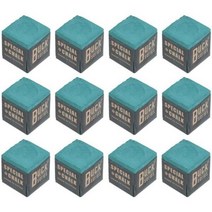 중상급자 고급당구초크 12 pcs 큐 스틱 닦아 분말 풀 테이블 큐 분필 당구 스누커 당구 액세서리 재생, 2.5x2cm