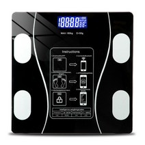 체중계 1 Pc 180kg 바디 디지털 LCD 체중 지방 저울 무게 뼈 질량 BMI 분석기 체질 구성 290x265x23mm 홈, [01] Black