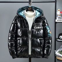 JUSTFEELING 루즈핏 겨울패딩 레터링 남자 웰론패딩 누빔 바람막이 야상 항공패딩점퍼 데일리 간절이