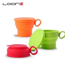 루리 실리콘 뉴폴딩컵 접이식 휴대용 머그컵, 1개, 오렌지