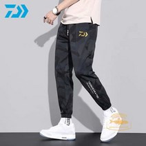 신제품 다이와 Daiwa 캐주얼 아웃도어 카모플라쥬 낚시 바지 남성용 슬림핏 탄력성 허리 레깅스, 02.G55