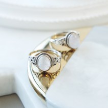 손수주얼리 문스톤 장미석 원석 실버 반지