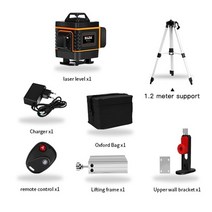 360도 레이저 레벨기 8라인 12라인 16 라인 4D 레벨 녹색 라인 셀프 레벨링 수평 및 수직 슈퍼 강력한 녹색 빔 레벨, 중국, 세트 2