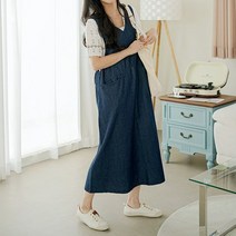 오시라도 백트임 셔링 린넨 롱원피스