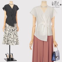 [윈] 유니크트위스트브이넥블라우스