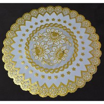 Makone 골드 레이스 PVC 티코스터 화병 받침, 로듐플래팅Y-03핑크골드