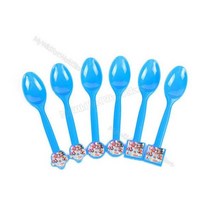 파티 장식 생일 이벤트 코코멜론 아기 식기 세트 일회용 종이 컵 접시 식탁보 선물 가방 용품, 10pcs spoons-B_as show