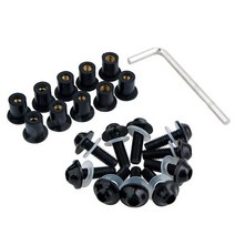 자동차 볼트 너트 M5 x 16mm 범용 오토바이 앞 유리 CNC 볼트 나사 너트 패스너 혼다 스즈키 야마하 가와, 01 Black, 01 Black