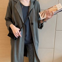 간절기 여자 패션 프렌치 시크 스타일 린넨 롱자켓 221401EA