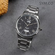 세이코알바 남성 실버블랙 메탈 손목시계 AV3213X1