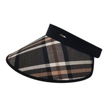 라파클럽 여성 여름 와이드 체크 자외선 차단 썬캡