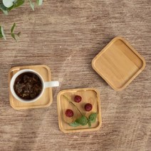 티코스트 컵받침 컵받침대 코스터 카페 우드 사각, 단품