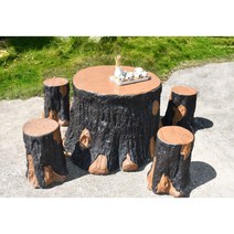 오석테이블 돌테이블 석재 야외 정원 돌탁자, 테이블+의자4개