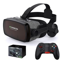 게임 가상현실 VR 2020 Shinecon 9.0 Casque VR 헤드셋 3D 안경 VR 가상 현실 헬멧 IOS 및 안드로이드 전화, 02 VR with controller A