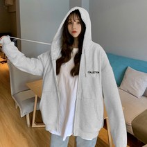 (주)니유컴퍼니 봄 가을 루즈핏 박시 후드 집업