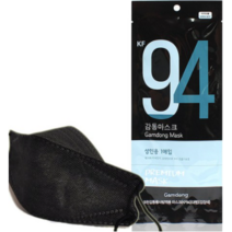 국내생산 KF94 감동마스크 1매입 블랙대형 개별포장 미세 먼지차단 황사, 100개