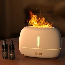 불멍 가습기 무소음 USB 캠핑 감성 아로마 무드등 원룸 파리바게트 파바 빠바, 화이트