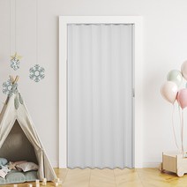 EKMALL 홀딩도어 자바라 편개 싱글 화이트 가로사이즈 74cm x 세로사이즈