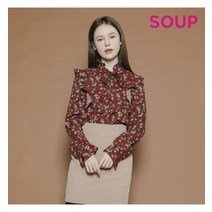 숲 프릴넥 셔링 블라우스(SVALS02)
