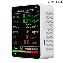 미세먼지측정기 6 in 1 pm2.5 pm10 hcho tvoc co co2 lcd 대형 스크린, a2