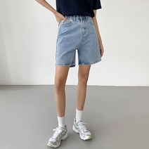 심플 데님 워싱 숏팬츠