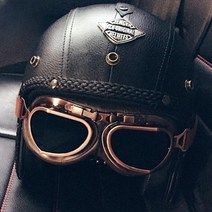 레트로 할리 오토바이 하이바 헬멧 여성 전기 스쿠터 복고풍 예쁜 헬멧, 검정흰색선+김서림방지마스크