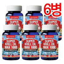 Canada 캐나다정품 통라이프 슈퍼 크릴오일 맥스1000(남극크릴100%)-1000mgx30캡슐-6병, 6병, 1000mg x 30캡슐 (30g)