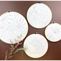 민화도안 (중) DIY동양화그리기 수틀액자 민화그리기 원데이클래스 집콕 취미 천아트반제품, 5모란무늬주전자