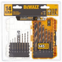 디월트 DEWALT 드릴 비트 세트 블랙 앤 골드 14 피스 DWA1184 127624, 드릴 비트 세트 14피스(DWA1184)