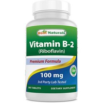 Best Naturals 비타민 B2 100 mg 180 알약, 180 Count (Pack of 1)