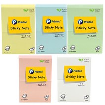 프린텍 파스텔 스티키노트 5138 포스트잇 접착노트 메모지, 2.핑크, 개