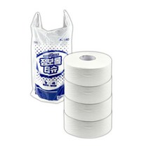 공용화장실휴지 업소용 두루말이 대형롤 공중 화장실용 대형 점보롤티슈, 점보롤티슈 140m 2겹 (4롤) 화장지