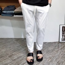 이노마 여름 밴딩 린넨 마 9부 세미와이드 슬랙스팬츠