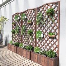 PVC래티스 옥상정원 화분펜스 테라스가림막 정원 프라이버시, (걸이형)90x230x40