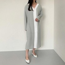 [세인트이브]멋스럽고 편안한 Y배색 롱원피스
