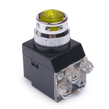 기전코리아 조광형 누름버튼 스위치 KJ-207DC 25파이 황색 DC24V 램프 24V