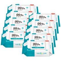 휴니프 누리케어 손소독티슈 항균 손소독 물티슈 70매X10팩, 70매, 10개