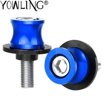 M8 M10 가와사키 닌자 400 2018 오토바이 Swingarm 스풀 슬라이더 스탠드 나사, 15 10mm Blue