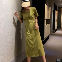 가바바 여성 빅사이즈 롱셔츠 원피스 뒷태 리본 포인트 셔츠 원피스 G53713