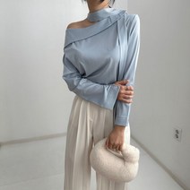 베이시코 / 오프숄더 초커스카프 블라우스