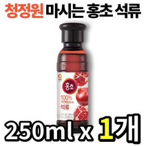 [ 100% 과일 숙성 발효초 ] 청정원 홍초 석류 250ml x 1개 장 건강 면역력 증진 피부 건강 기능성 원료 알로에 겔 함유 식용 음용 음료 주스 석류 식초 여성 여자 추천