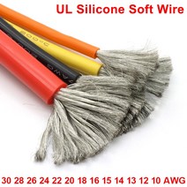 1M/5M 내열 케이블 30 28 26 24 22 20 18 16 15 14 13 12 10 AWG 울트라 소프트 실리콘 와이어 고온 플렉, 02 1 Meter_10 14AWG, 04 빨간